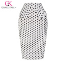 Grace Karin Occident Frauen Hüften-Wrapped Vintage Retro Baumwolle Polka Dots Rock CL008928-9